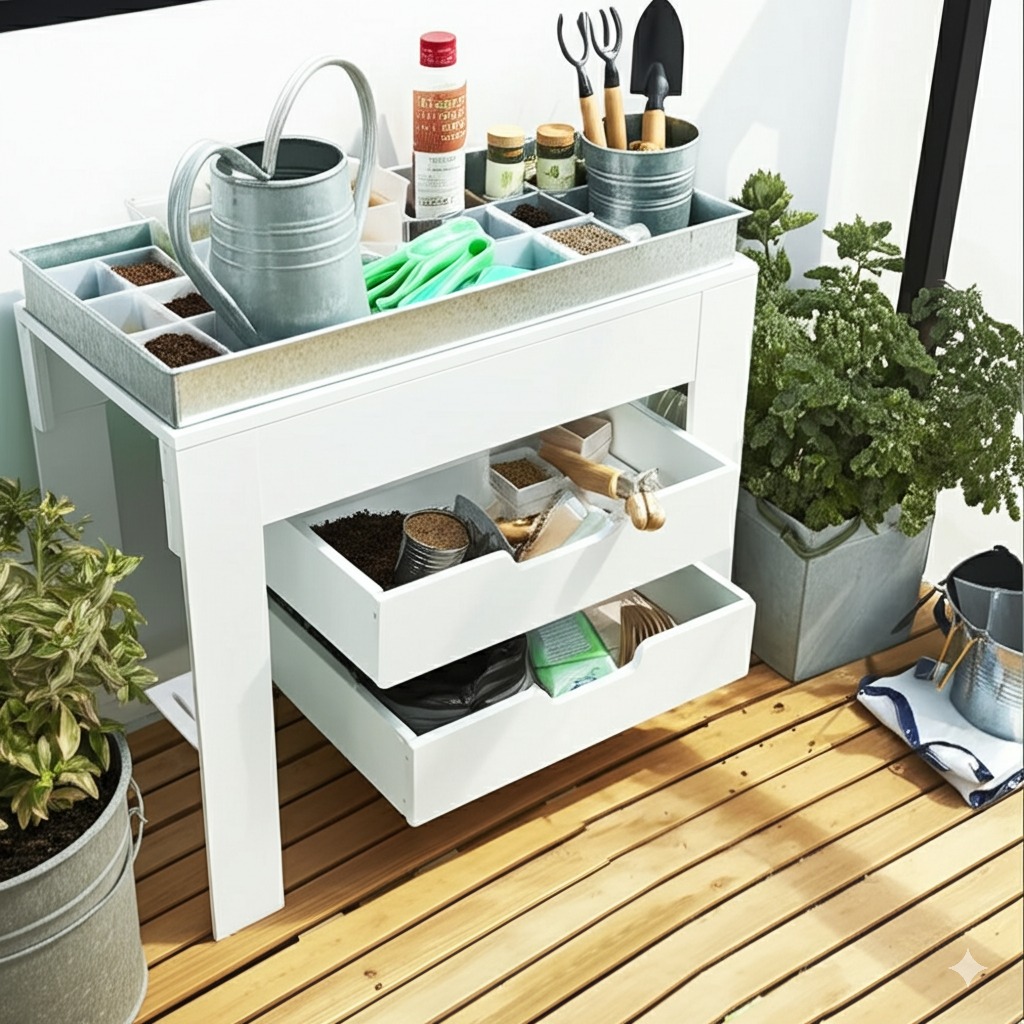 mesa-multifuncional Mobiliário multifuncional para jardineiros urbanos: Análise e projetos
