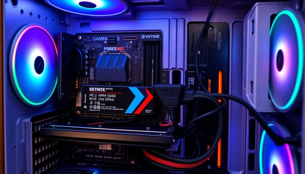 PC-moderno-com-SSD-NVMe-e-SATA-instalados-mostrando-a-diferenca-entre-ssd-nvme-e-sata-1024x585 Qual a Diferença entre SSD NVMe e SATA? [Guia para Iniciantes 2025]
