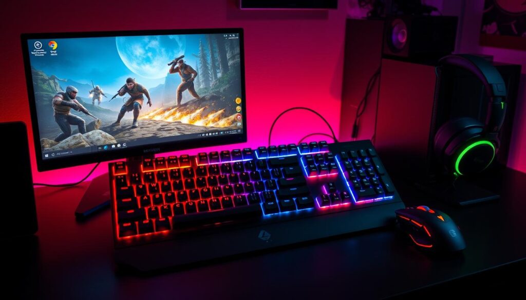 Setup-gamer-completo-com-o-teclado-Redragon-Shiva-em-destaque-1024x585 Review Redragon Shiva: Vale a Pena esse Teclado Mecânico Barato?