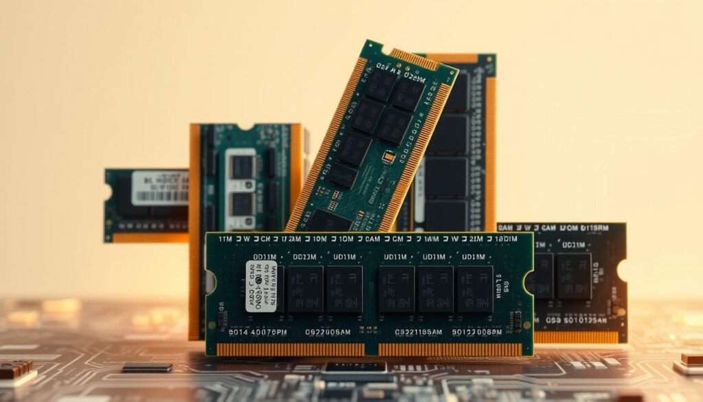 A-detailed-technical-illustration-showcasing-various-types-of-computer-memory-RAM-modules-for-1024x585 Intel i5 12400F vs Ryzen 5 5600: comparativo completo