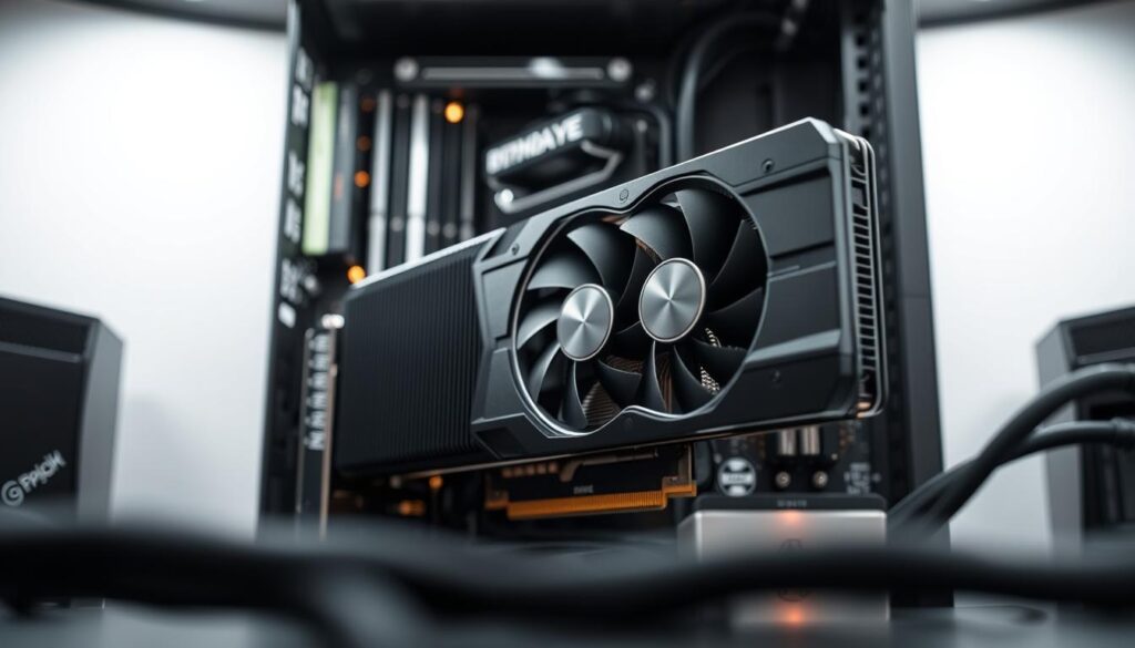 A-high-end-gaming-PC-setup-featuring-a-prominent-video-card-artfully-framed-against-a-sleek-1024x585 Melhores placas de vídeo custo-benefício em 2025