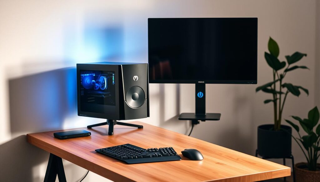 A-modern-well-lit-home-office-setup-with-a-sleek-budget-friendly-gaming-PC-on-a-minimalist-1024x585 Melhores monitores gamers baratos em 2025