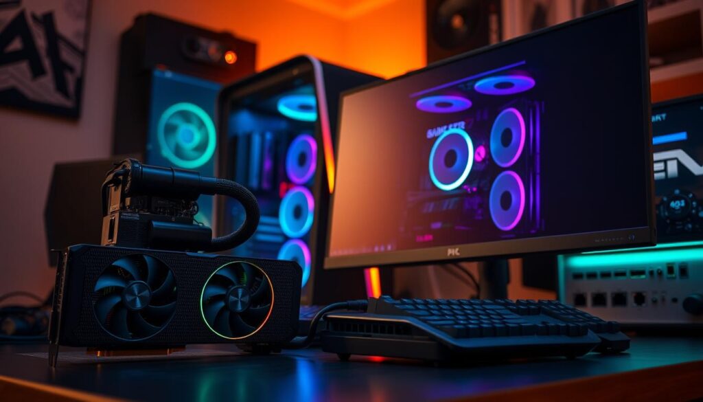 A-professional-grade-desktop-computer-setup-with-high-performance-hardware-components-for-video-1024x585 Build para edição de vídeo e streaming 1080p fluido