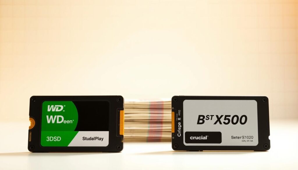 A-sleek-minimalist-composition-showcasing-the-cost-effectiveness-of-solid-state-drives-SSDs--1024x585 SSD WD Green vs Crucial BX500: qual escolher em 2025?