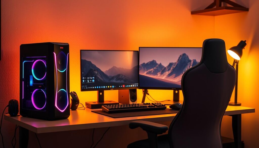 An-economic-gaming-setup-featuring-a-sleek-low-profile-desktop-computer-with-RGB-accents-a-1024x585 Build de PC para jogar GTA V em 2025